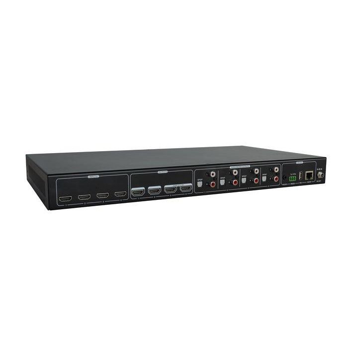 Vivolink VLHDMIMAT4X4 HDMI 2.0 Matrix Switcher 4x4 profesional con 4K, downscaling y matriz de audio SPDIF/analógico 1