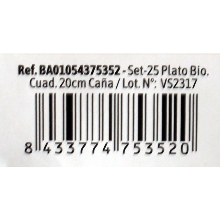 Set de 25 Platos Biodegradables Cuadrados 20 cm Algon (12 Cajas) 6 Set de 25 Platos Biodegradables Cuadrados 20 cm Algon (12 Cajas) 6