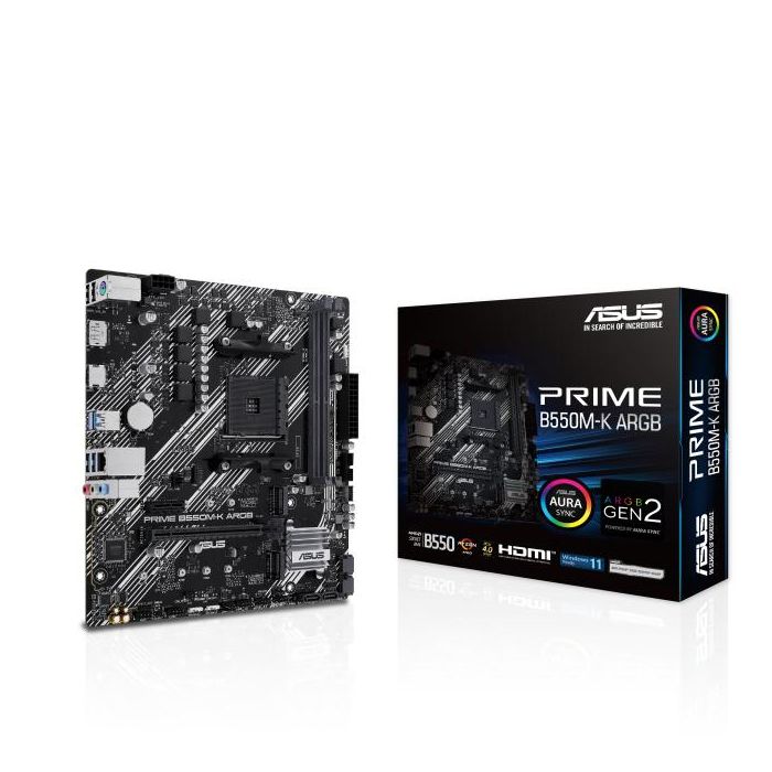 Asus Placa Base AMD Prime B550M-K, Socket AM4, Chipset B550, Compatible con AMD Ryzen 5000/4000/3000 Series, DDR4, HDMI, DisplayPort, M.2, USB 3.2 Gen 1, Micro-ATX 6