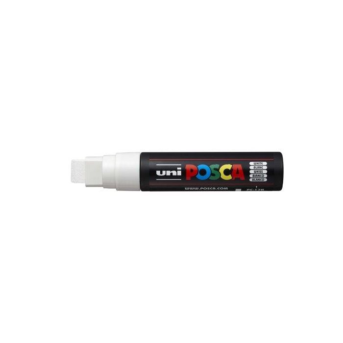 POSCA Marcador Pc-17K No Permanente Punta Biselada 15 mm Blanco - Tinta Base Agua, No Tóxico