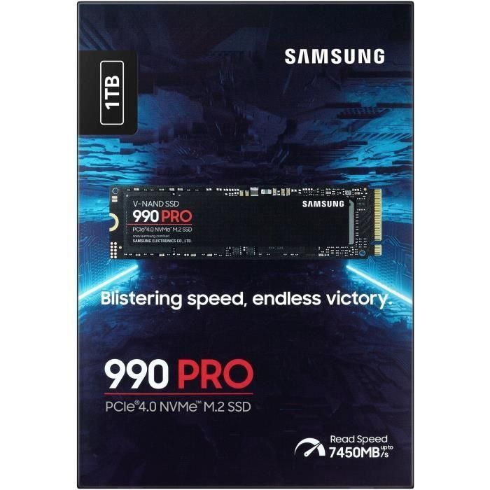 Disco SSD Samsung 990 PRO 1TB/ M.2 2280 PCIe 4.0/ Compatible con PS5 y PC/ Full Capacity 1