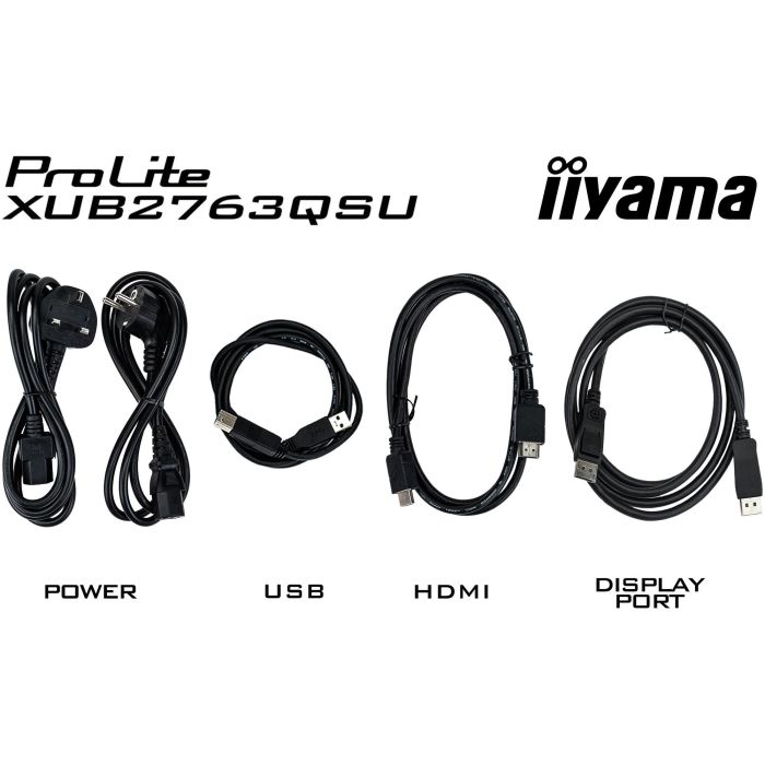 iiyama XUB2763QSU-B1 Monitor 27" QHD IPS 2560x1440 100Hz 2ms con HDMI DP USB y Altavoces Negro 7