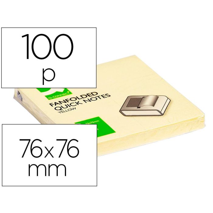 Bloc De Notas Adhesivas Quita Y Pon Q-Connect 76x76 mm Zig-Zag 12 unidades