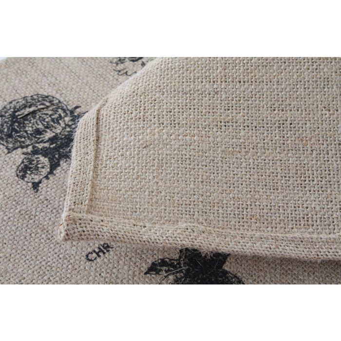 DKD Home Decor Mantel Individual Básico de Yute Natural y Gris con Diseño Botánico 45x30 cm, 0.1 cm Espesor (12 Unidades) 2
