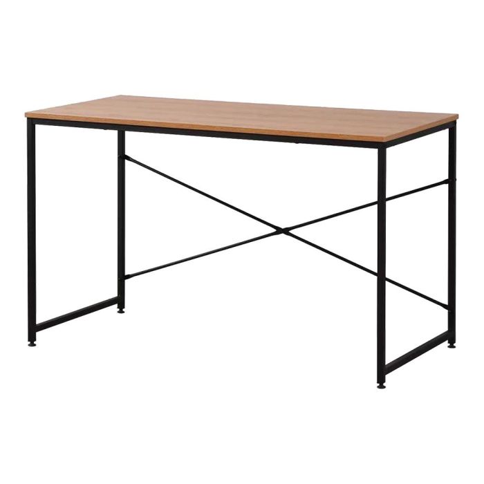 Edm Escritorio de madera 120x60x74 cm con estructura de metal negra