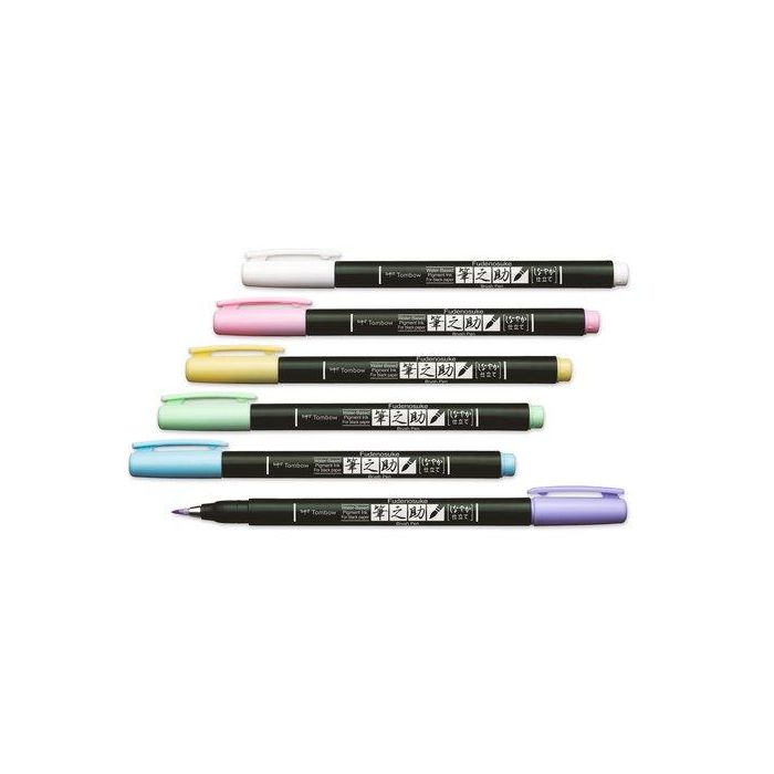 Rotulador Tombow Caligrafia Fudenosuke Punta Pincel Pack De 6