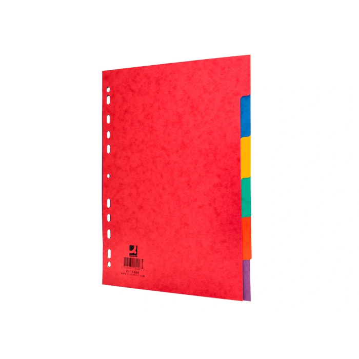 Q-connect Separador Cartulina Brillo Juego de 6 Separadores DIN A4 Multitaladro 3