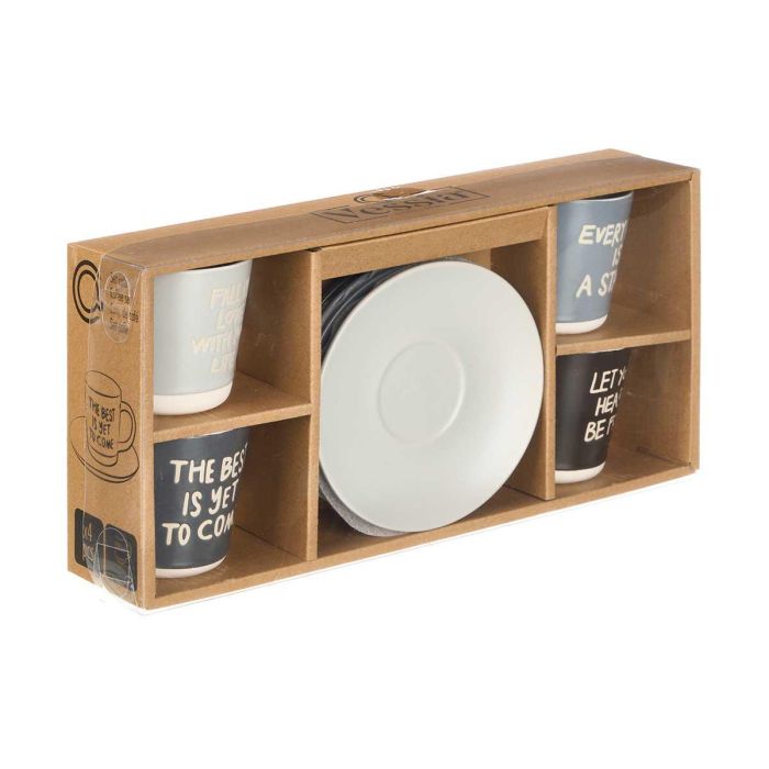 Set 4 Tazas Vessia 180 ml Cerámica - Azul, Blanco, Gris, Negro - 34.5x8x17.5 cm (6 Unidades) 2 Set 4 Tazas Vessia 180 ml Cerámica - Azul, Blanco, Gris, Negro - 34.5x8x17.5 cm (6 Unidades) 2