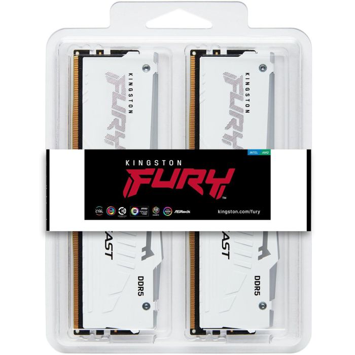 Kingston FURY Beast 32GB (2x16GB) DDR5 5600MT/s CL40 DIMM Kit RGB Blanco para PC con Intel XMP 8 Kingston FURY Beast 32GB (2x16GB) DDR5 5600MT/s CL40 DIMM Kit RGB Blanco para PC con Intel XMP 8