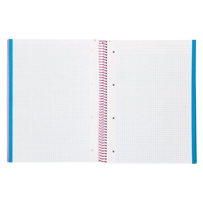 Cuaderno Espiral Liderpapel A4 Micro Jolly Tapa Forrada 140H 75 gr Cuadro 5 mm 5 Bandas 4 Taladros Color Rosa 6