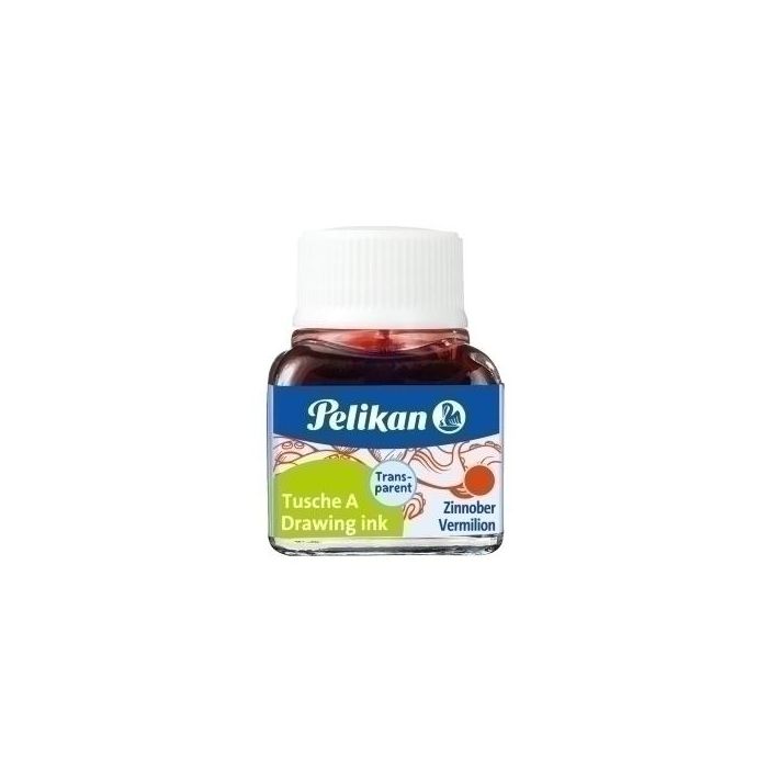 Pelikan Tinta china bermellón 10 ml indeleble para dibujar y pintar con plumillas y pinceles, tonos puros y brillantes