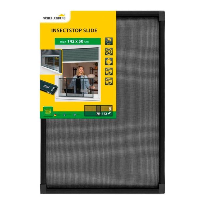 Schellenberg Mosquitera con marco extensible, malla de fibra de vidrio, antracita, 75-142 x 50 cm 0 Schellenberg Mosquitera con marco extensible, malla de fibra de vidrio, antracita, 75-142 x 50 cm 0