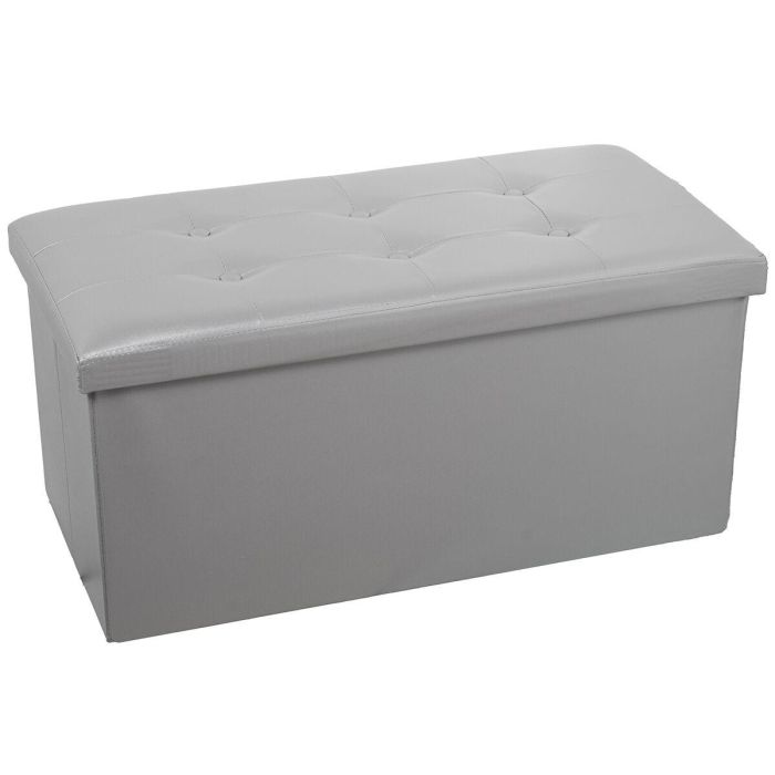 Puff Desmontable Alexandra House Living Gris Polipiel 77 x 38 x 38 cm