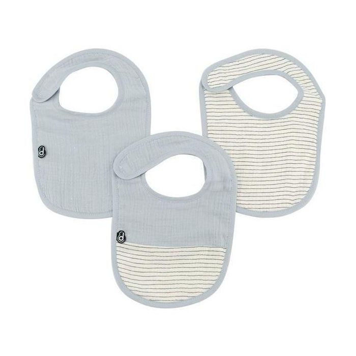 Pack de 3 baberos - DOMIVA - 6-12 meses - Gasa de algodón - Azul vintage Pack de 3 baberos - DOMIVA - 6-12 meses - Gasa de algodón - Azul vintage
