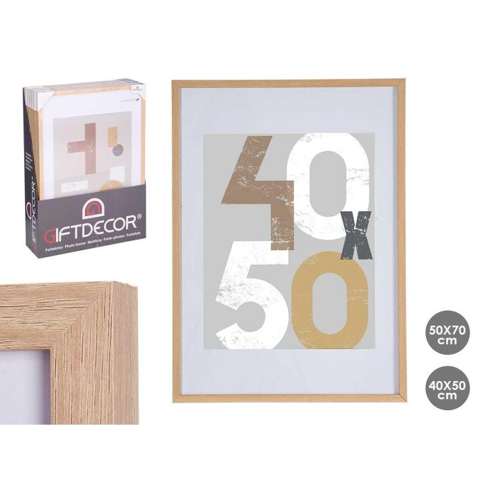Portafoto de madera natural con paspartú 40x50 cm - Giftdecor (6 Unidades) Portafoto de madera natural con paspartú 40x50 cm - Giftdecor (6 Unidades)