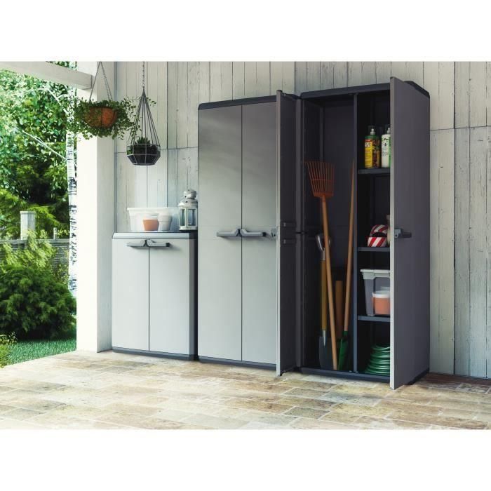 Armario de almacenamiento alto KIS Più - 68 x 39 x 166 cm - gris antracita y negro 1 Armario de almacenamiento alto KIS Più - 68 x 39 x 166 cm - gris antracita y negro 1