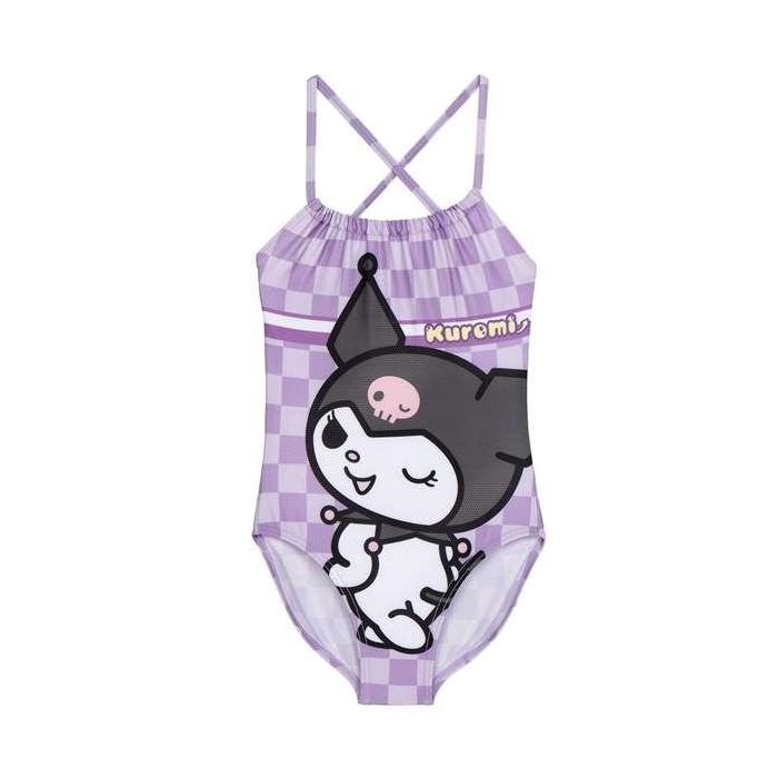 Hello Kitty Bañador de natación para niña con diseño Kuromi, talla 5 años, color lila. 0 Hello Kitty Bañador de natación para niña con diseño Kuromi, talla 5 años, color lila. 0