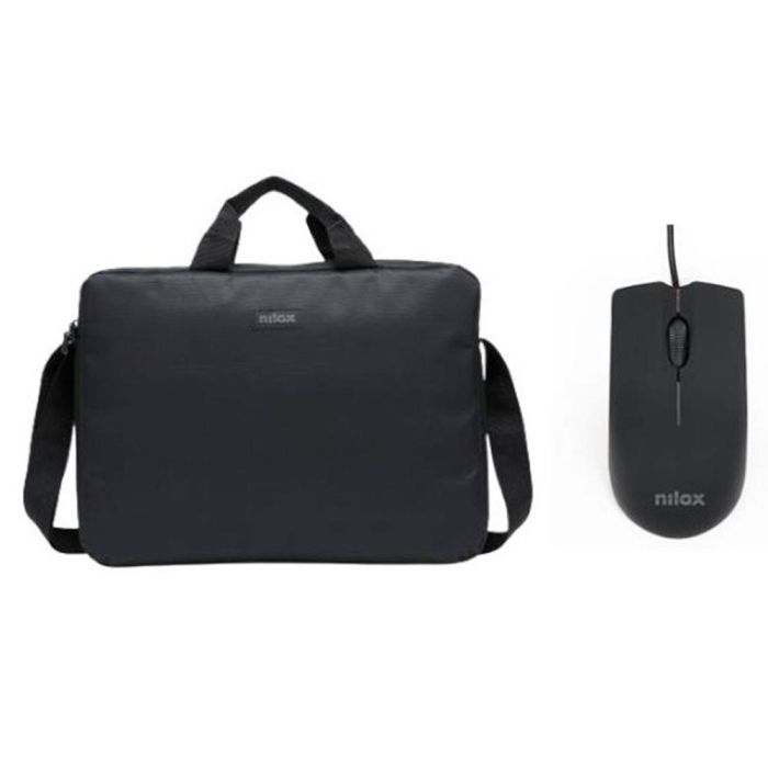 Nilox NXBM001 Maletín para Portátil de 15,6" Negro + Ratón USB 1000 Dpi