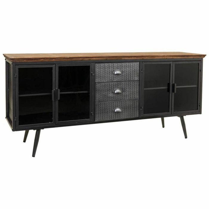 Aparador Alexandra House Living Marrón Gris Madera Metal 42 x 74 x 164 cm