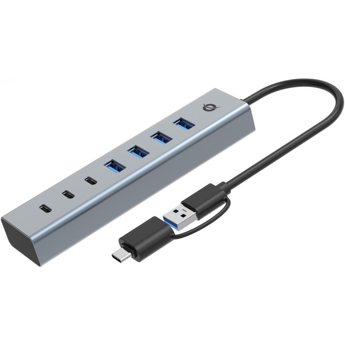 Conceptronic HUBBIES20GP Hub USB 3.0 Gris con 3x USB-C y 4x USB-A 1 Conceptronic HUBBIES20GP Hub USB 3.0 Gris con 3x USB-C y 4x USB-A 1