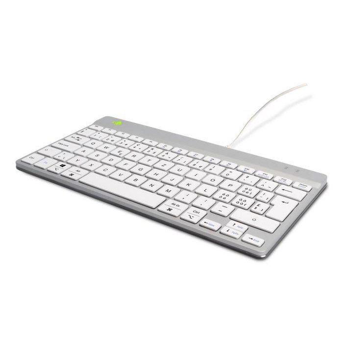 R-Go Tools Teclado Ergonómico R-Go Compact Break, con software de pausas, QWERTZ (CH), con cable, blanco