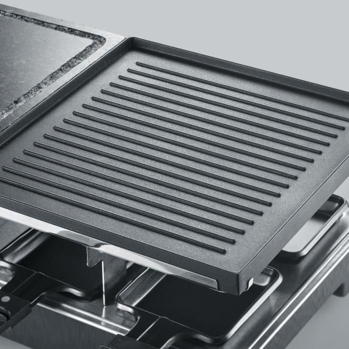 Severin RG2376 Raclette Grill 8 personas con Piedra de cocción natural y Placa antiadherente reversible, Termostato Ajustable 2