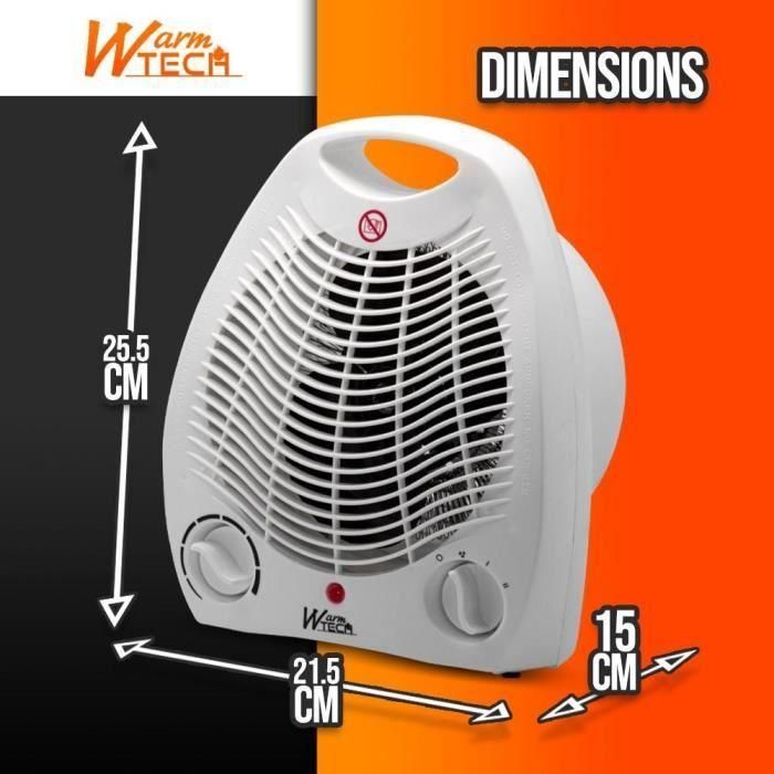 Calefactor - 2000W - WARM TECH - 240V - Hasta 15m³ - Blanco 2