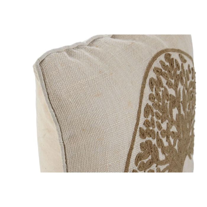 DKD Home Decor Cojín Romántico Blanco Natural 15 x 45 x 45 cm, Poliéster y Yute, 580g, con Cremallera, Detalle Árbol (2 Unidades) 4 DKD Home Decor Cojín Romántico Blanco Natural 15 x 45 x 45 cm, Poliéster y Yute, 580g, con Cremallera, Detalle Árbol (2 Unidades) 4