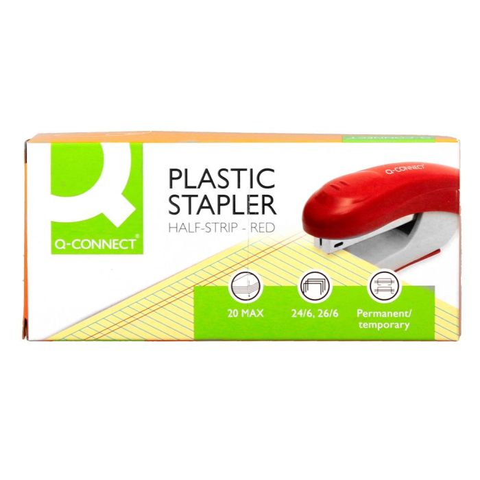 Grapadora Q-Connect Kf14206 Plastico Abs Roja Capacidad 20 Hojas 6