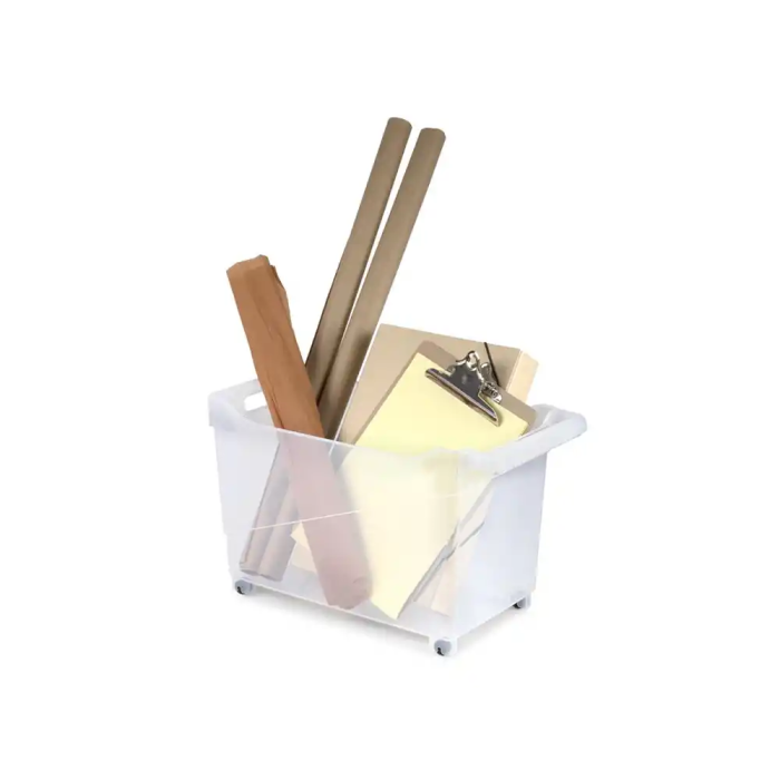 Plasticforte Carrito Multiusos N 2 Transparente con Asa, Dimensiones 485x450x240 mm (240x455x275 mm)