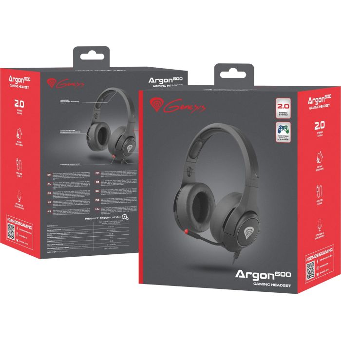 GENESIS Argon 600 Auriculares Diadema Gaming Alámbricos con Micrófono Retráctil, Control de Volumen, Compatibles PS4/Xbox/Switch, Negro y Rojo 7 GENESIS Argon 600 Auriculares Diadema Gaming Alámbricos con Micrófono Retráctil, Control de Volumen, Compatibles PS4/Xbox/Switch, Negro y Rojo 7