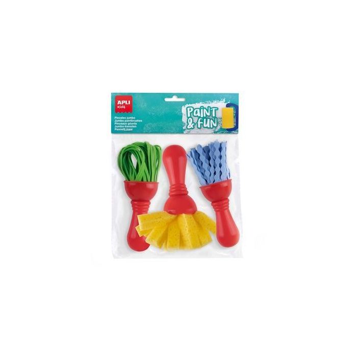 Apli Pinceles Paint&Fun Maxi Goma Eva Y Esponja Paint & Fun Bolsa De 3 C-Surtidos Apli Pinceles Paint&Fun Maxi Goma Eva Y Esponja Paint & Fun Bolsa De 3 C-Surtidos