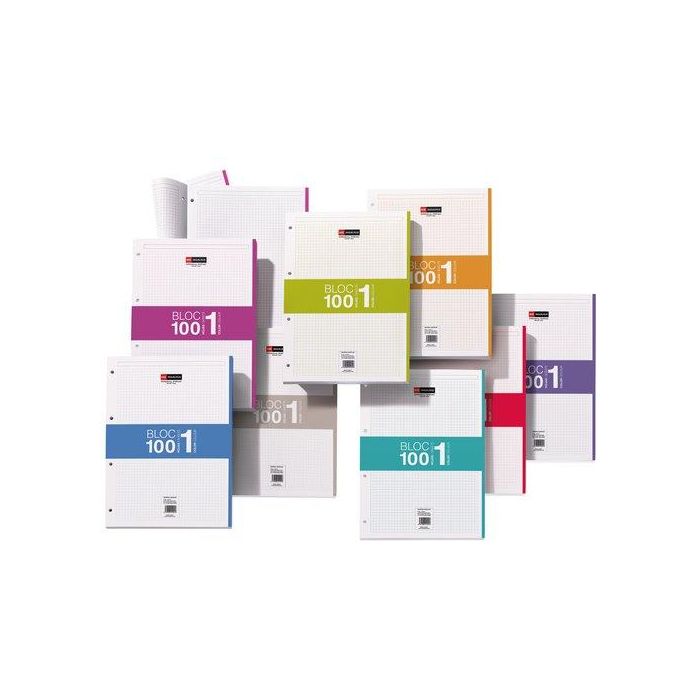 Recambio Miquelrius Notebook 1 A4 100H 70Gr 4 Taladros Cuadric.5X5 Turquesa