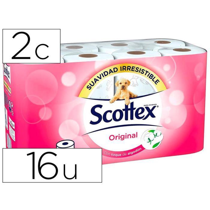 Scottex Original Papel Higiénico Doble Capa Pack De 16 Rollos