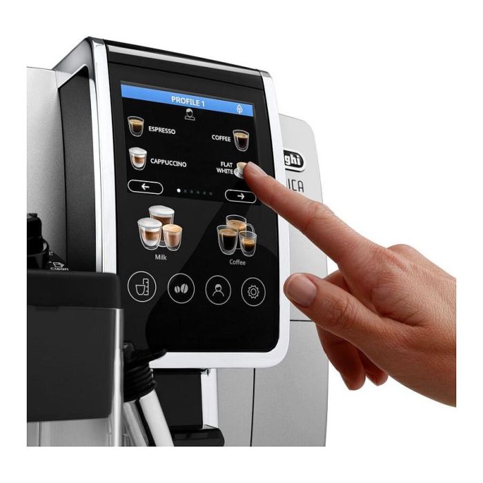 DeLonghi Máquina espresso Dinamica ECAM 380.85.SB, Totalmente automática, 1.8 L, Molinillo integrado, Negro, Plata 1 DeLonghi Máquina espresso Dinamica ECAM 380.85.SB, Totalmente automática, 1.8 L, Molinillo integrado, Negro, Plata 1