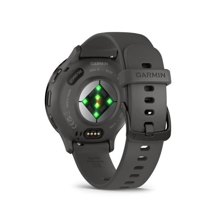 Reloj GPS conectado - GARMIN - Venu 3S - 30,4mm (1.2) - Acero gris, caja gris oscuro y correa de silicona gris oscuro 3