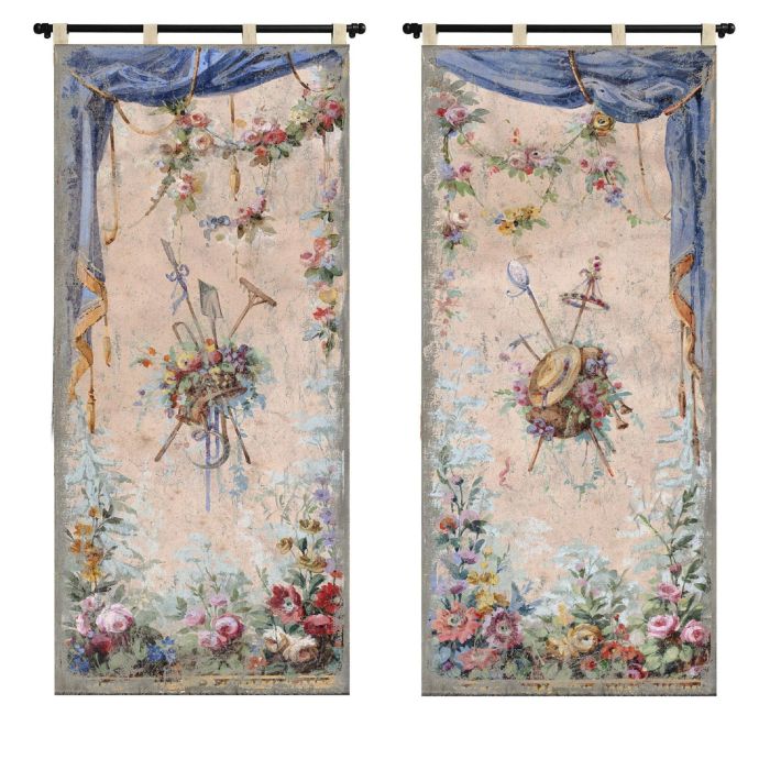 DKD Home Decor Lienzo Decorativo Neoclásico con Flores Multicolor 165 x 80 x 5 cm - Lote de 4 Unidades Surtido Aleatorio