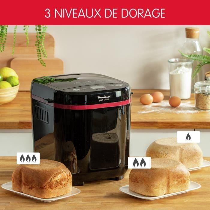 MOULINEX - Pleasure bread 1kg-bread machine 17 programas, color negro y morado - OW220830 2