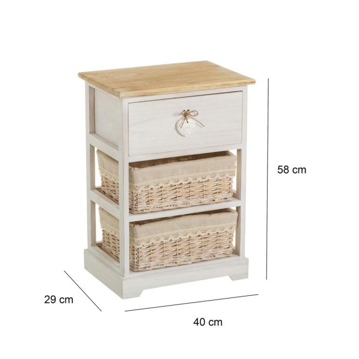 Cajonera SWEET HEART Crema Natural 40 x 29 x 58 cm 1