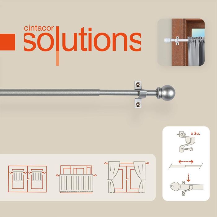 Cintacor Portavisillo Extensible Deco Esfera Gris 70-120cm 2