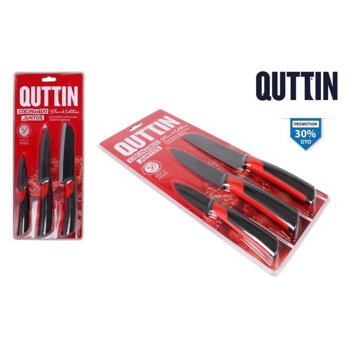 Set de Cuchillos Cerámicos Quttin - Negro (4 Cajas) Set de Cuchillos Cerámicos Quttin - Negro (4 Cajas)