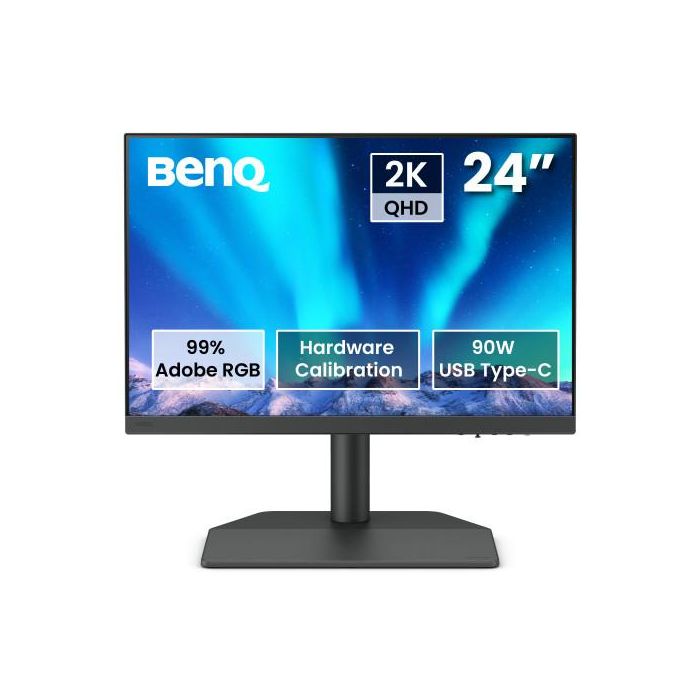 BenQ SW242Q Monitor para Fotógrafos 24.1" IPS 2K 2560x1600, 99% Adobe RGB, 98% P3, USB-C 90W, Calibración Hardware, Ref. 9H.LLVLA.TBE 1