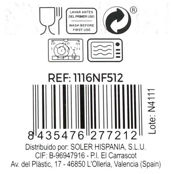 La Mediterranea Vajilla 12 Piezas Cuadrada Opal Colección Palaos Platos 28 cm 23 cm 21.5 cm (2 Unidades)