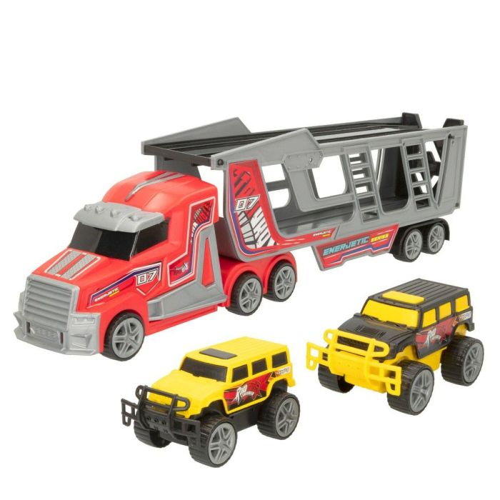Camión Portavehículos Colorbaby 47 x 13 x 8 cm (4 Unidades) 3 Piezas De fricción 6 Camión Portavehículos Colorbaby 47 x 13 x 8 cm (4 Unidades) 3 Piezas De fricción 6
