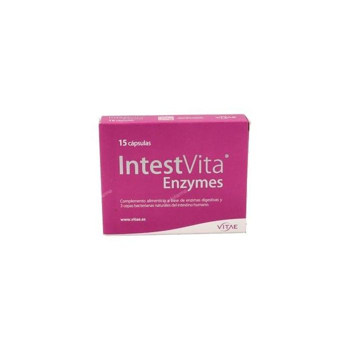 VITAE Intestvita Enzymes 15 Cápsulas - Complemento para Flora Intestinal y Digestión con Enzimas Digestivas