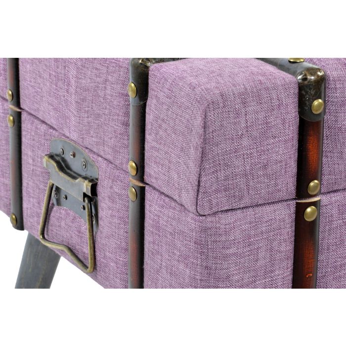 DKD Home Decor Descalzadora Chic Fucsia con Tapizado Poliéster, Estructura de Metal y MDF, Medidas 102x42x40.5 cm para Dormitorio 1 DKD Home Decor Descalzadora Chic Fucsia con Tapizado Poliéster, Estructura de Metal y MDF, Medidas 102x42x40.5 cm para Dormitorio 1