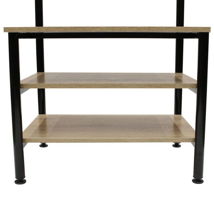 Home Deco Factory Perchero Essentiel con Estanterías, 4 Ganchos Dobles y 3 Baldas, Madera y Metal, 60x40 cm, Altura 175 cm 6