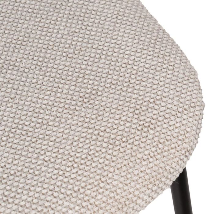 Silla Negro-Blanco Tejido-Metal Salón 49 X 53 X 80 cm