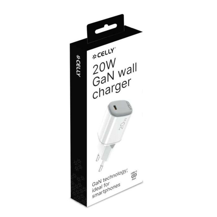 Cargador de Pared Celly UPTC1USBC20WWH Blanco 7 Cargador de Pared Celly UPTC1USBC20WWH Blanco 7
