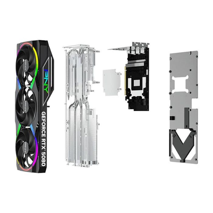 PNY GeForce RTX 5080 16GB GDDR7 3Fan ARGB OC Tarjeta Gráfica PNY GeForce RTX 5080 16GB GDDR7 3Fan ARGB OC Tarjeta Gráfica